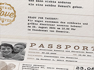 Aufnahme des aufgeklappten Passports.