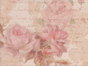 Eine vergrößerte Darstellung des romantischen Rosen-Aquarells im Vintage-Style.
