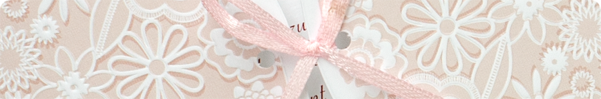 Romantische, rosa Einladungskarten - Schmuckbild oben